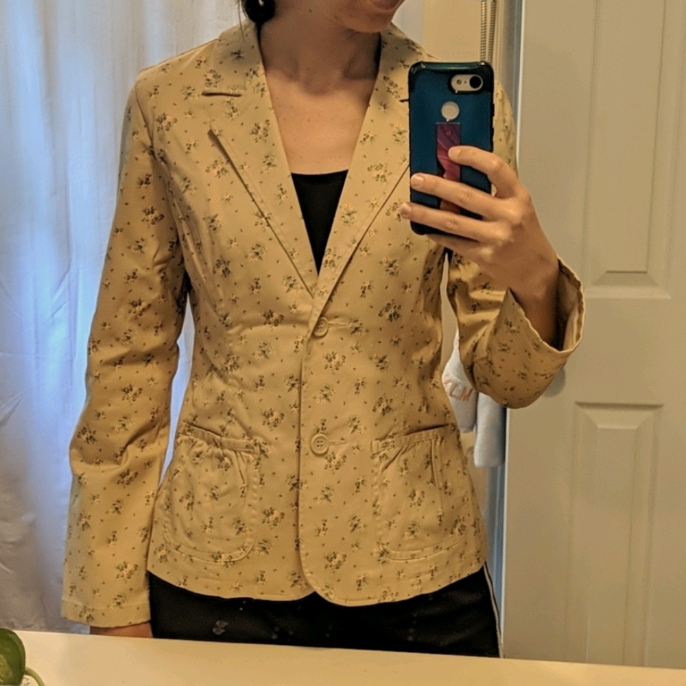 Limited Too Tan Blazer with Flower Details